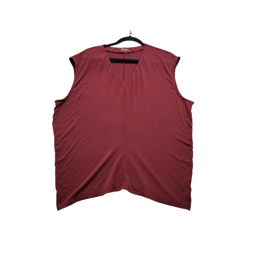 OGL Womens 2XL Sleeveless V Neck Oversized Tunic Top Dusty Rose NWT